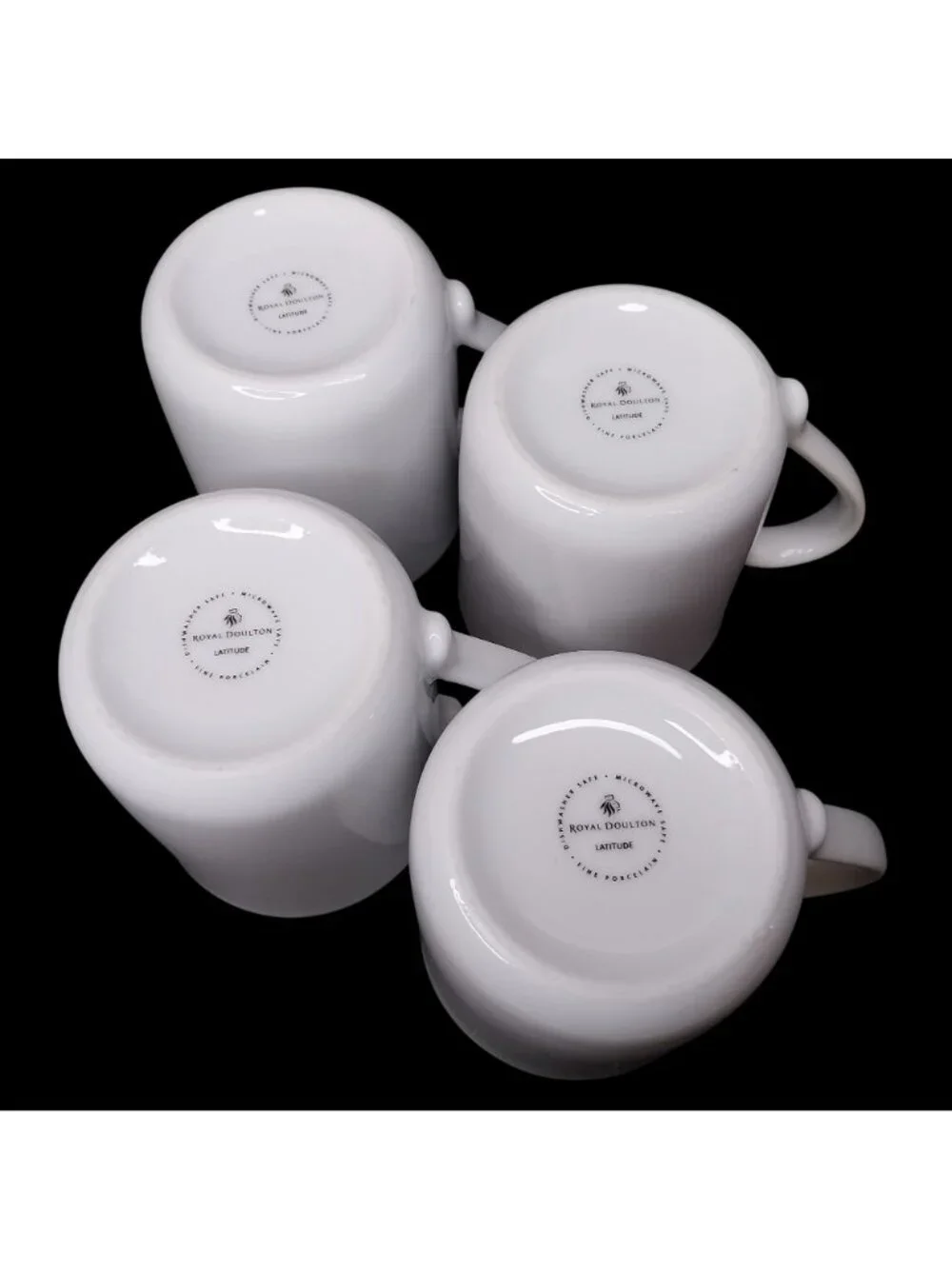 Royal Doulton Latitude White Porcelain Coffee Mugs Set Of 4